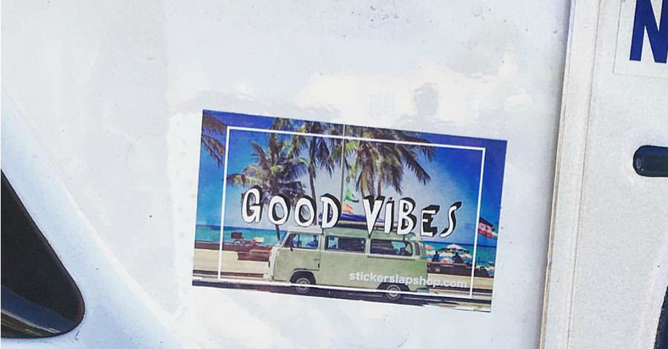 Good Vibes Volkswagon Bus Sticker