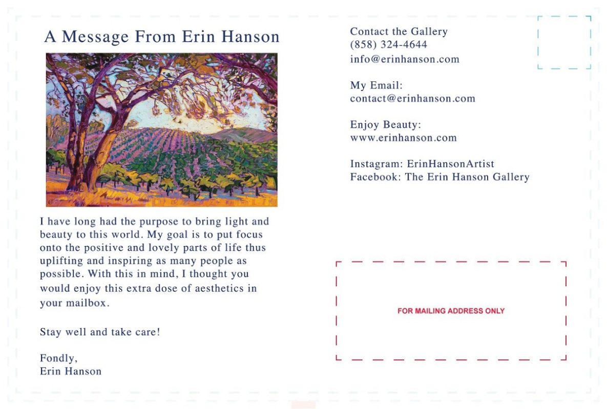 art hanson gallery postcard