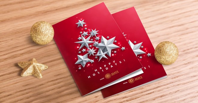 foil holiday postcard