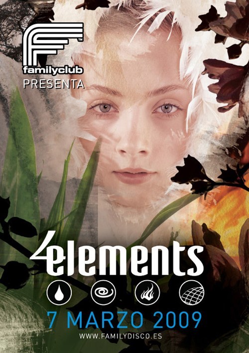 Night Club Flyer - Four Elements, Family Club Disco