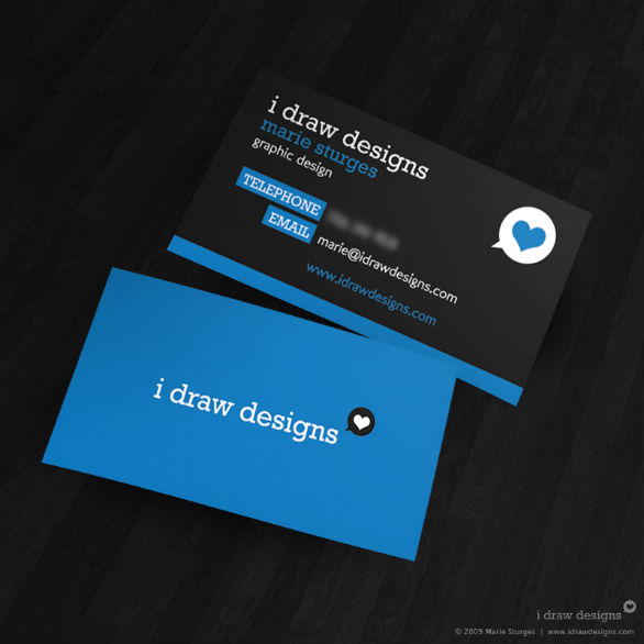 Black Business Cards - I Draw Designs