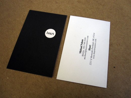 Black Business Cards - Heart