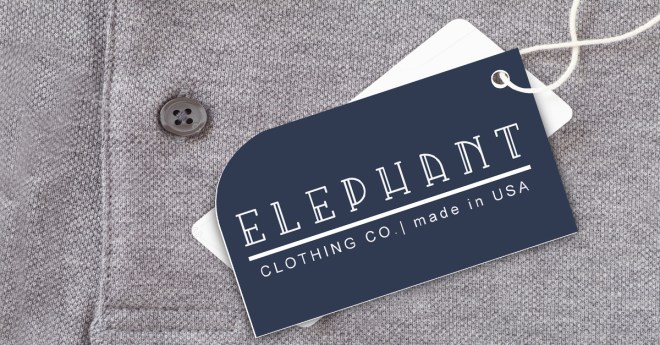 Elephant clothing hang tag