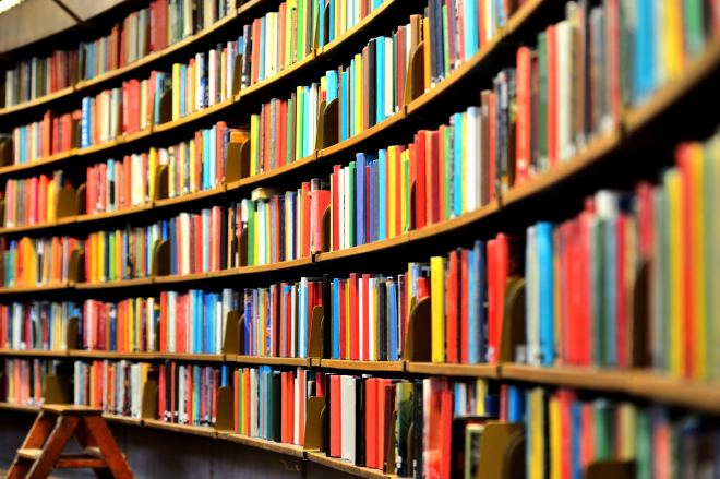 Books on a shelf