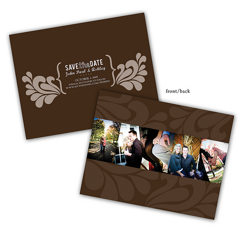 black save the date postcard