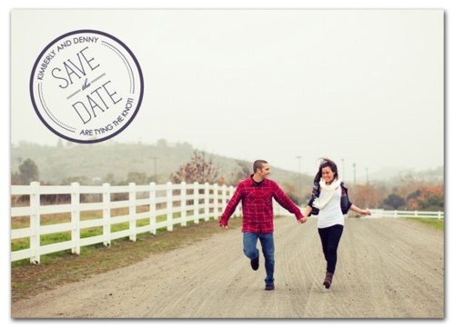 minimalist photo wedding postcard