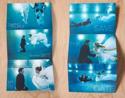 underwater photography wedding postcard