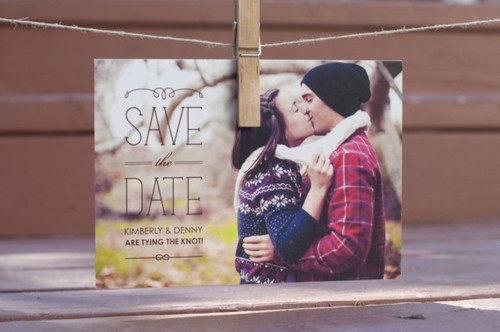 Photo save the date wedding postcard