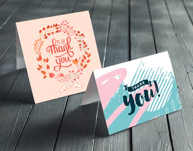 thank you cards two different