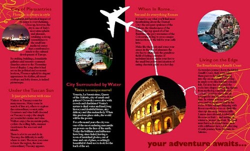 travel brochure examples - italy