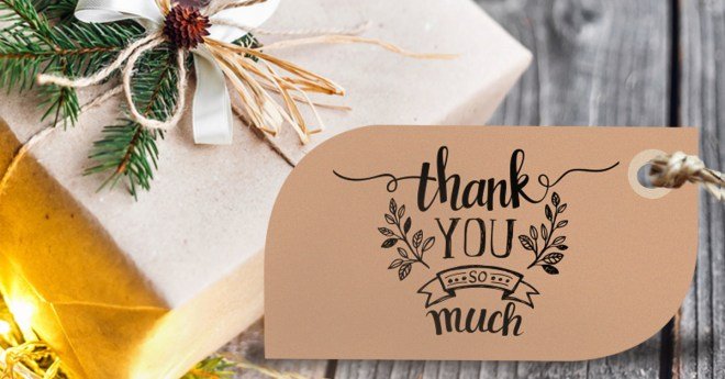 Alternative thank you card hang tag