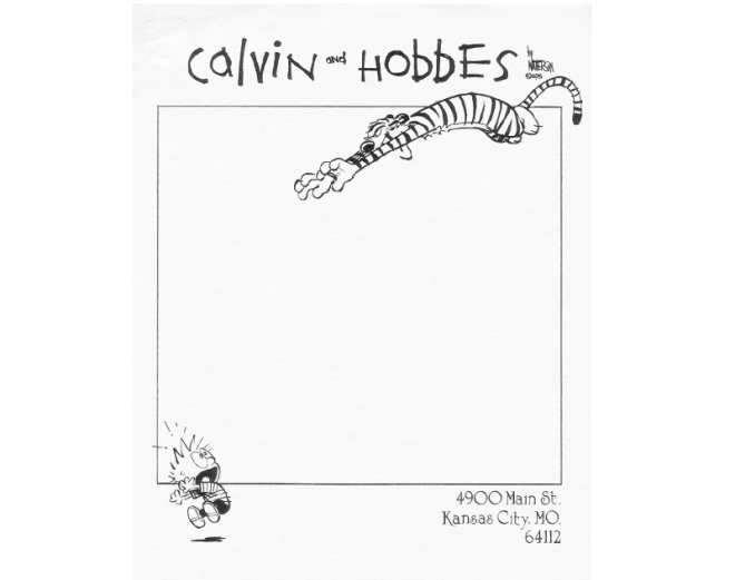 Personal Letterhead - Bill Watterson