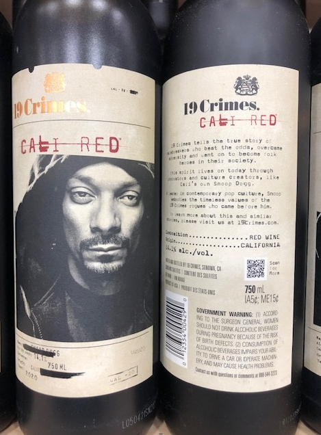 19Crimes Cali Red Snoop Dogg Label with QR Code